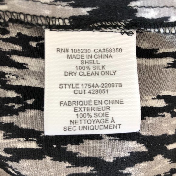 Joie Silk Black and Grey Aztec Print Pullover Top - Picture 7 of 7